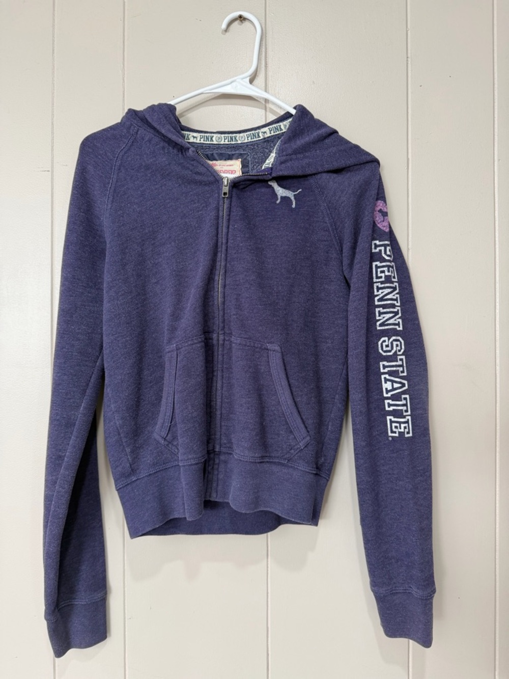 Vintage PINK Victoria's Secret blue Penn State Zip-Up Hoodie